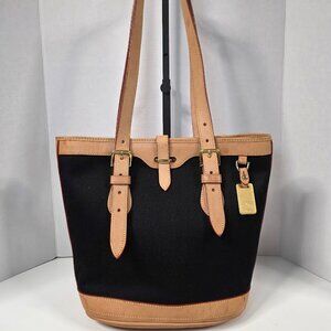 Dooney & Bourke Cabriolet Canvas and Leather Bucket Bag Vintage